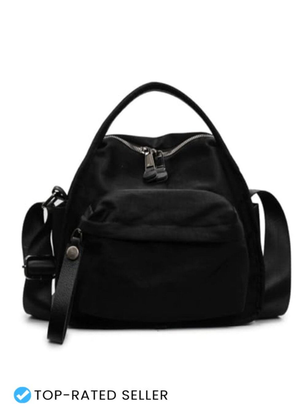 Nylon Crossbody Shoulder Bag Lightweight Adjustable Strap Multi Zip Pockets